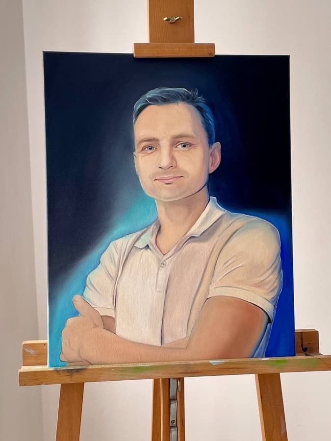 Male portrait, oil