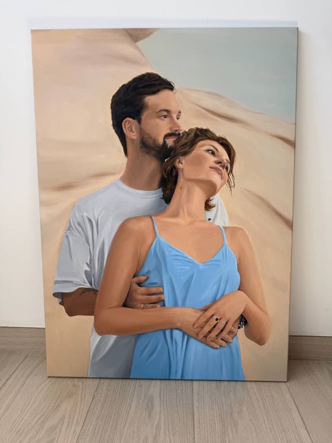 Couple portrait, oil